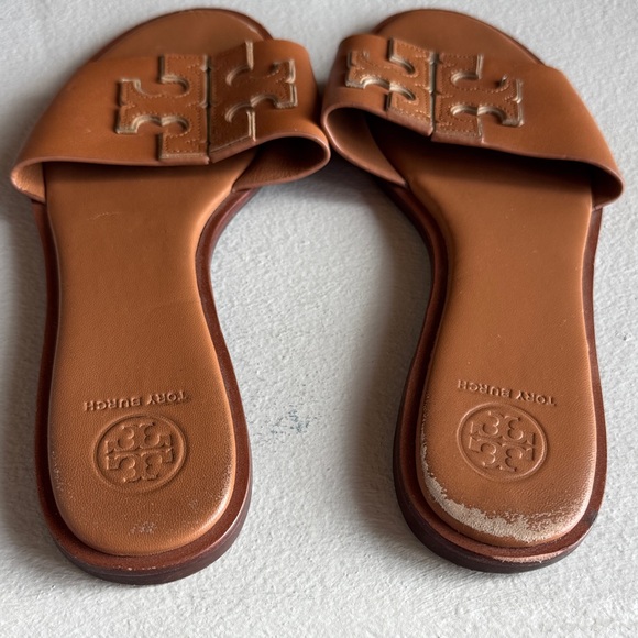 Tory Burch Tan Leather Slide Sandals - Picture 3 of 3